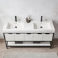 Marcilla 60" Double Sink Bath Vanity in White with One-Piece Composite Stone Sink Top