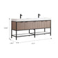 Marcilla 72" Double Sink Bath Vanity in Almond Coffee with One-Piece Composite Stone Sink Top