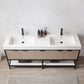 Marcilla 72" Double Sink Bath Vanity in Almond Coffee with One-Piece Composite Stone Sink Top