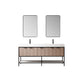 Marcilla 72" Double Sink Bath Vanity in Almond Coffee with One-Piece Composite Stone Sink Top and Mirror
