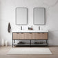 Marcilla 72" Double Sink Bath Vanity in Almond Coffee with One-Piece Composite Stone Sink Top and Mirror