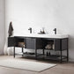 Marcilla 72" Double Sink Bath Vanity in Grey with One-Piece Composite Stone Sink Top