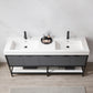 Marcilla 72" Double Sink Bath Vanity in Grey with One-Piece Composite Stone Sink Top