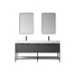 Marcilla 72" Double Sink Bath Vanity in Grey with One-Piece Composite Stone Sink Top and Mirror