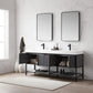Marcilla 72" Double Sink Bath Vanity in Grey with One-Piece Composite Stone Sink Top and Mirror