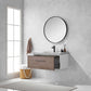 Caparroso 36" Single Sink Bath Vanity in Light Walnut with Grey Sintered Stone Top and Mirror