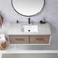 Caparroso 48" Single Sink Bath Vanity in Light Walnut with Grey Sintered Stone Top and Mirror