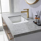 Caparroso 48" Single Sink Bath Vanity in Dark Walnut with Grey Sintered Stone Top and Mirror