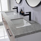 Caparroso 72" Double Sink Bath Vanity in Light Walnut with Grey Sintered Stone Top and Mirror