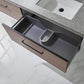Caparroso 72" Double Sink Bath Vanity in Light Walnut with Grey Sintered Stone Top and Mirror