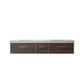 Caparroso 84" Double Sink Bath Vanity in Dark Walnut  with Grey Sintered Stone Top