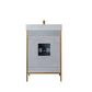 Granada 24" Vanity in Paris Grey with White Composite Grain Stone Countertop Without Mirror
