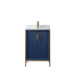 Granada 24" Vanity in Royal Blue with White Composite Grain Stone Countertop Without Mirror