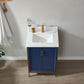 Granada 24" Vanity in Royal Blue with White Composite Grain Stone Countertop Without Mirror