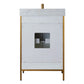 Granada 24" Vanity in White with White Composite Grain Stone Countertop With Mirror