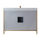 Granada 48" Vanity in Paris Grey with White Composite Grain Stone Countertop With Mirror