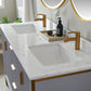 Granada 60" Vanity in Paris Grey with White Composite Grain Stone Countertop With Mirror