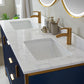 Granada 60" Vanity in Royal Blue with White Composite Grain Stone Countertop With Mirror