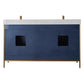 Granada 60" Vanity in Royal Blue with White Composite Grain Stone Countertop With Mirror