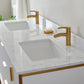 Granada 60" Vanity in White with White Composite Grain Stone Countertop Without Mirror