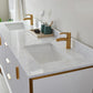 Granada 72" Vanity in White with White Composite Grain Stone Countertop Without Mirror