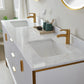 Granada 72" Vanity in White with White Composite Grain Stone Countertop With Mirror