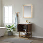 Donostia 24" Vanity in Walnut with Ceramic under-mount Sink With Mirror