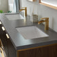 Donostia 60" Vanity in Walnut with Grey Composite Armani limestone board stone countertop With Mirror
