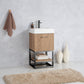 Alistair 18B" Single Sink Bath Vanity in North American Oak with White Grain Stone Countertop