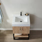 Alistair 24B" Single Vanity in North American Oak with White Grain Stone Countertop Without Mirror