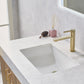 Alistair 36" Single Vanity in North American Oak with White Grain Stone Countertop With Mirror