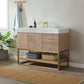 Alistair 42" Single Vanity in North American Oak with White Grain Stone Countertop Without Mirror