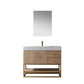 Alistair 42" Single Vanity in North American Oak with White Grain Stone Countertop With Mirror