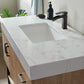 Alistair 42B" Single Vanity in North American Oak with White Grain Stone Countertop Without Mirror