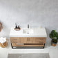 Alistair 60BS" Single Sink Bath Vanity in North American Oak with White Grain Stone Countertop