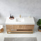 Alistair 60" Single Sink Bath Vanity in North American Oak with White Grain Stone Countertop