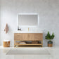 Alistair 60" Single Sink Bath Vanity in North American Oak with White Grain Stone Countertop and Mirror