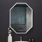 OTTO 24 in. x 40 in. LED Octagon Black Framed Mirror with Bluetooth and Digital Display