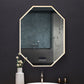 OTTO 24 in. x 40 in. LED Octagon Black Framed Mirror with Bluetooth and Digital Display