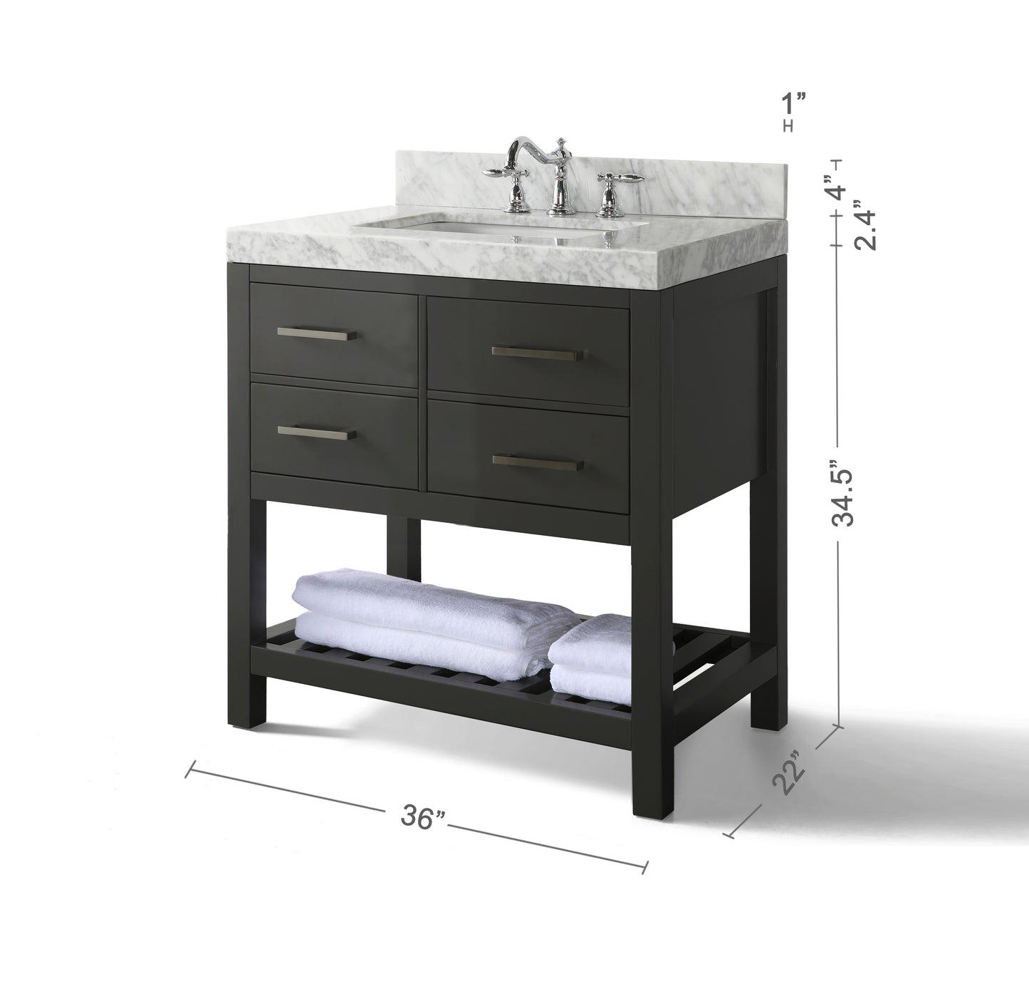 Elizabeth 36 in.Bath Vanity Set in Sapphire Grey