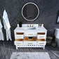 Elizabeth 48 in. Bath Vanity Set in White with Gold Hardware