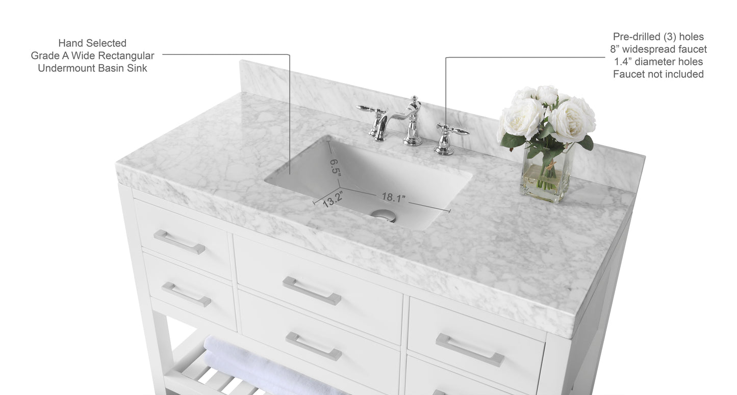 Elizabeth 48 in. Bath Vanity Set in White