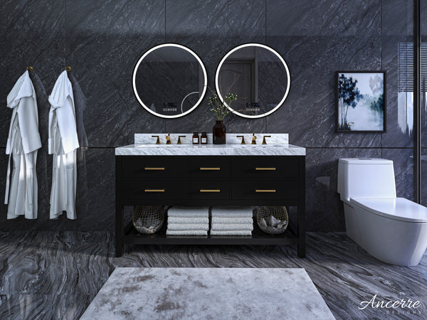 Elizabeth 60 in. Bath Vanity Set in Black Onyx