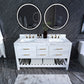 Elizabeth 60 in. Bath Vanity Set in White with Gold Finish Hardware