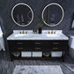 Elizabeth 72 in. Bath Vanity Set in Black Onyx with Gold Finish Hardware