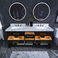 Elizabeth 72 in. Bath Vanity Set in Black Onyx with Gold Finish Hardware