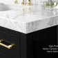 Elizabeth 72 in. Bath Vanity Set in Black Onyx with Gold Finish Hardware