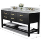 Elizabeth 72 in. Bath Vanity Set in Black Onyx with Gold Finish Hardware