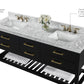 Elizabeth 72 in. Bath Vanity Set in Black Onyx with Gold Finish Hardware