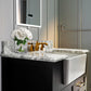 Hayley 36" Black Onyx with Carrara Marble Countertop with Ceramic Undermount Apron Basin